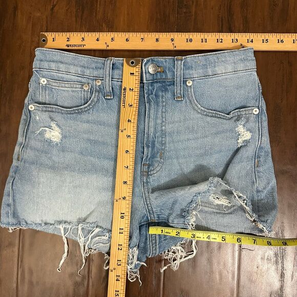 MADEWELL The Perfect Jean Shorts Blue Denim High Rise Distressed - Picture 11 of 11